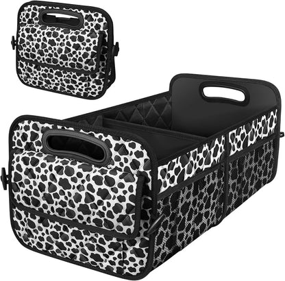 Deosk Trunk Organziers and Storage with Reinforced Handles,Car Accessories for Women/Men 50L Waterproof Polyester Trunk Organzier for Car/SUV/Minivan/Truck(Medium, Cow print) by Deosk