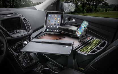 AutoExec AE-RMCD-PM-TAB-PS-21M Roadmaster Car Desk for Your Vehicle Workstation and Mobile Office, Mahogany with Phone Mount, Tablet Mount and Printer Stand | Phone Mount, Tablet Mount, Printer Stand, Vehicle Workstation and Mobile Office - Image 2