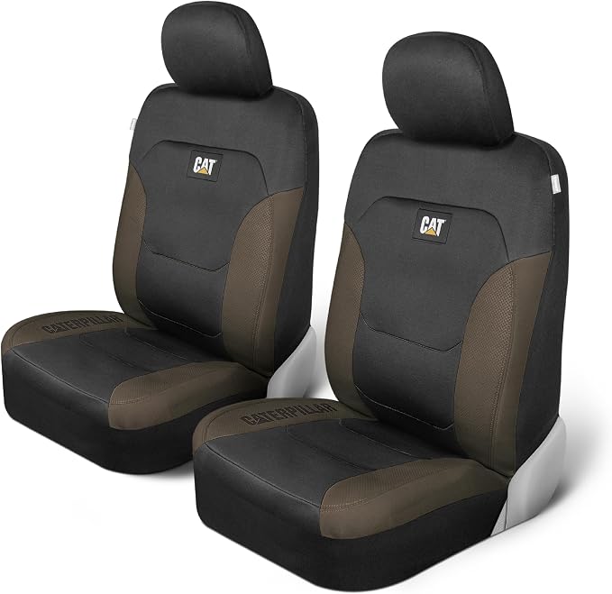 CAT Front Seat Covers for Cars (2-Pack) & 4-Piece Trim to Fit, Heavy Duty Protection, All Weather Floor Mats – Universal Fit, Waterproof Mats, Easy Install, for Trucks, SUVs, Vans, & Car Accessories - Image 2