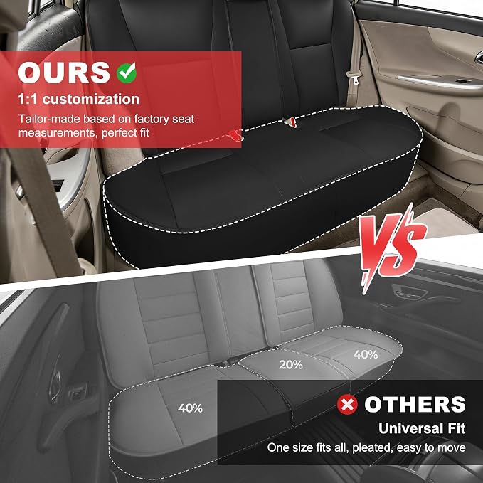 TTX LIGHTING Custom Fit Seat Covers for Toyota Corolla 2009-2013 | Factory-Inspired Design Waterproof Breathable Faux Leather Full Set, Airbag Compatible Car Seat Protectors Daily Commute - Image 4