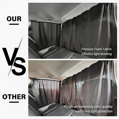 3 Pack Upgraded Car Window Shades Set, 2 Window Sun Shades + 1 Privacy Curtain with Storage Pockets, UV Sun Protection & Privacy Screen (A) - Image 3