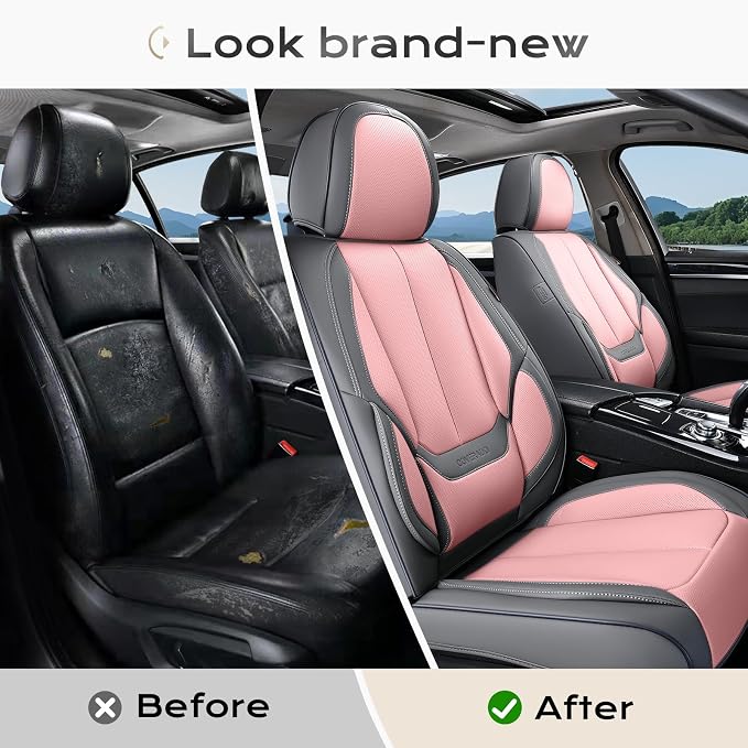 Coverado Car Seat Covers, Seat Covers for Cars, Waterproof Leather Auto Seat Protectors, Leather Car Seat Cushion, Car Interiors Accessories Universal Fit for Most Cars - Image 6