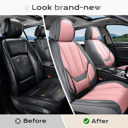 Coverado Car Seat Covers, Seat Covers for Cars, Waterproof Leather Auto Seat Protectors, Leather Car Seat Cushion, Car Interiors Accessories Universal Fit for Most Cars - Image 6