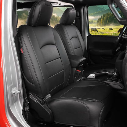 Full Set Seat Covers for 2018-2023 Jeep Wrangler 4drs,Rear w/Armrest(Black) | 1:1 Custom Fit,Factory Look,Easy Installation,Airbag Compatible,Waterproof Faux Leather & Easy to Clean,Pet Friendly by Coverdream