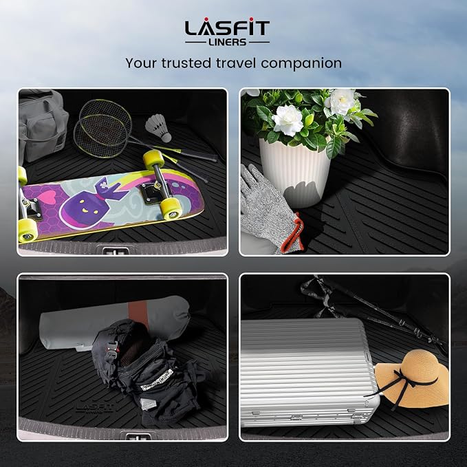 LASFIT Cargo Mats for Toyota Corolla Sedan & Hybrid 2020-2026 | All Weather TPE 3D Custom Fit Cargo Liner, Full Coverage Secure-Fit Trunk Mat, Easy to Wash - Image 8