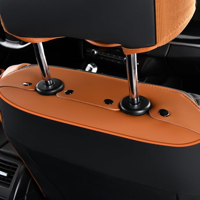 FLORICH Leather Seat Covers for Cars Front Car Seat Cover Premium Automotive Seat Covers Waterproof Car Seat Cushion Protector Universal Fit for Most Cars SUV Trucks, Brown&Black - Image 8