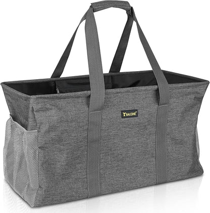BALEINE Extra Large Utility Tote Bag with Wire Frame for Storage (Gray, 22''x12''x10'') by BALEINE