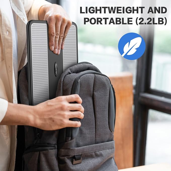 AboveTEK Portable Laptop Lap Desk w/Retractable Left/Right Mouse Pad Tray, Non-Slip Heat Shield Tablet Notebook Computer Stand Table w/Sturdy Stable Work Surface for Bed Sofa Couch or Travel - Image 8