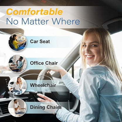 Allaboutsla Car Seat Cushion for Driving, Car Seat Pillow for Short Drivers | Ergonomic Memory Foam Seat Cushion for Pain Relief, Adult Booster Seat for Car, Butt Cushion for Car, Truck, Office, Blue - Image 9