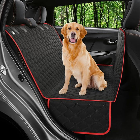 Dog Car Seat Cover for Back Seat, Waterproof Hammock for Car, SUV & Truck, Non-Slip Backseat Cover for Dogs, Heavy-Duty Dog Hammock Style Seat Protector Pets, Easy to Install & Clean by Petloox