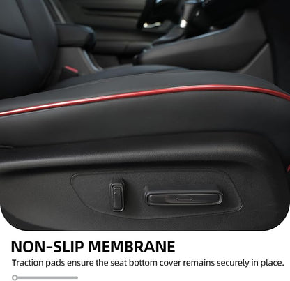 Lolcar CRV Seat Covers Custom Fit for Honda CRV 2023 2024 2025 2026 Leather Car Seat Cover Full Set for Trucks SUV,Waterproof Car Seat Cushion,Faux Leather (Black with red Trim) - Image 7