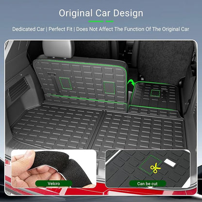xipoqix Cargo Mat Backrest Mat Compatible with 2024-2026 Chevy Traverse | GMC Acadia 2025 2026 Buick Enclave Cargo Liner Replacement for 2024-2026 Chevy Traverse Accessories (Trunk Mat+Backrest Mat) - Image 2