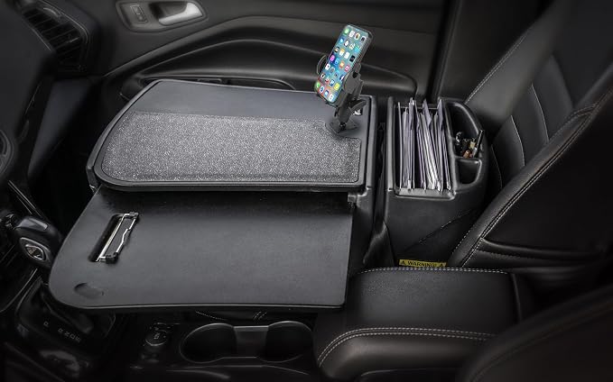 AutoExec GripMaster Car Desk for Your Vehicle Workstation and Mobile Office, Black with Phone Mount | Vehicle Workstation, Mobile Office - Image 2