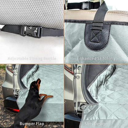 SUV Cargo Liner for Dogs - Water Resistant Trunk Cover for Midsize SUVs | Pet Cargo Cover with Bumper Flap Protector, Non-Slip Car Trunk Mat, Dog Car Seat Cover Prevents Scratches Pet Hair Mud Dirt - Image 5