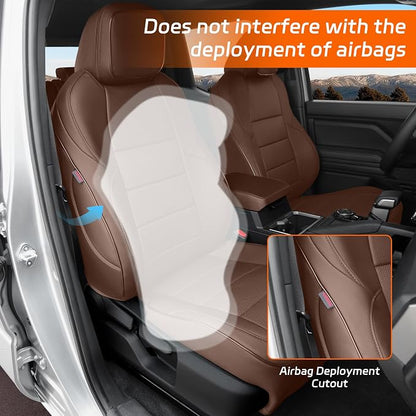 Ranaya Custom Fit Lexus Seat Covers for Lexus GX460 2012–2023 | for Base,Premium,Luxury,7-Passenger Full Set,(Fits 2nd Row Bench Seat),Waterproof Leatherette,Pet & Kid Friendly,Brown - Image 4