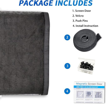 FEGO Privacy Garage Door Screen for 1 Car Garage 9x7FT, Blackout Magnetic Screen Door Self Sealing & Pet and Kid Friendly, Heavy Duty Weighted Bottom, Breeze in, Easy Assembly&Pass for Garage/Patio - Image 7