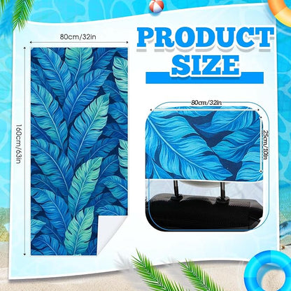 Hahafelt 2 Pack Car Seat Towel Cover with Storage Bag, Blue Leaves | 63 x 32 in Car Towel Seat Cover Non Slip Waterproof, Gym Workout Swimming Running, Machine Washable Sweat Absorbent Protector - Image 2