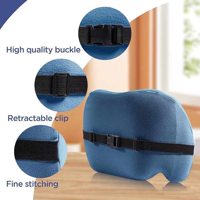 Lumbar Support Pillow for Office Chair, Memory Foam Car Back Cushion | Lumbar Pillow Lower Back with Adjustable Straps, Ergonomic Chair Back Pillow for Office, Car, Gaming Chairs and Bed - Image 3