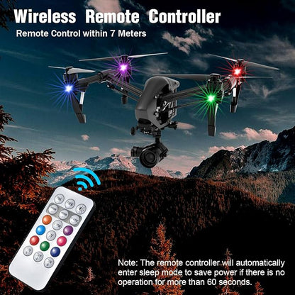 4PCS Wireless LED Strobe Lights with Remote Control, 8 Colors Rechargeable Led Lights Anti-Collision LED Emergency Warning Lights for Car Motorcycle Bike Drone Aircraft - Image 3