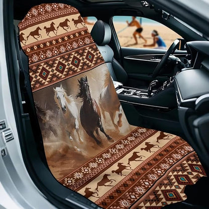 SEANATIVE Western Horse Print Car Accessories Sweat Towel Seat Cover Protectors Universal Fit for Car Truck SUV Seat for Dog & Kid Workout Outdoor OR Sport Activities - Image 2