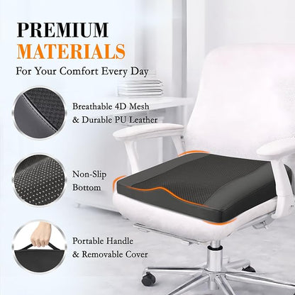 Lofty Aim Car Seat Cushion, Memory Foam Car Seat Cushions for Long Driving | Comfy Car Seat Pillow for Pain Relief, Driver Seat Cushion Adds Height, Butt Cushion for Car, Truck, Office Chair, Black - Image 6