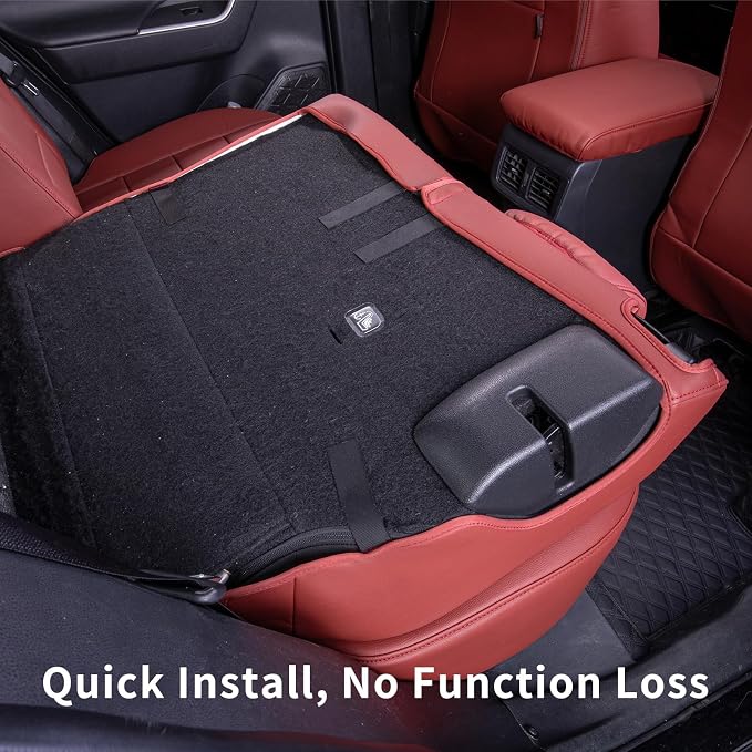 Faux Leather Seat Covers for 2022-2026 Toyota Corolla Cross,Non-Hybrid | Full Set Suv Seat Cushion for Corolla Cross L/XLE/LE,Luxury Waterproof Car Seat Protector,Factory Look,Wine Red - Image 8
