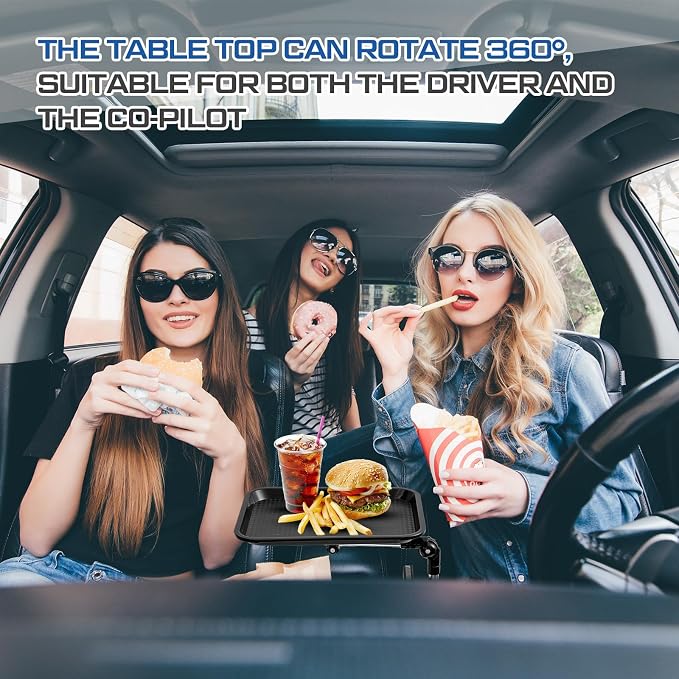 BBTO Car Seat Gap Tray Table, Stable Foldable Auto Backseat Food Desk, Multifunctional Adjustable Travel Tray for Eating Drink and Writing Laptop Work, Car Organizer for Commuters Family - Image 5
