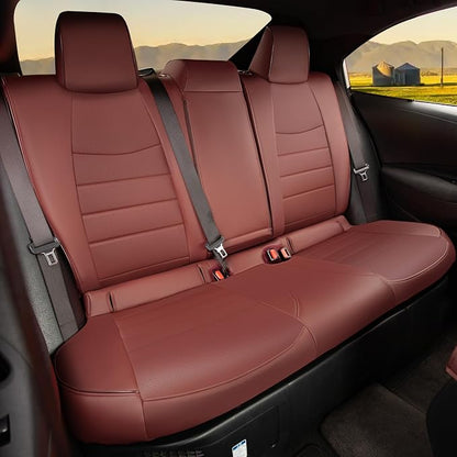 HKZ Fit Corolla Car Seat Cover Full Set for Toyota Corolla Sedan 2023 2024 2025 2026 L LE (Sedan Gasoline Model Only) 5-Seats Full Set Faux Leather (Burgundy) - Image 2