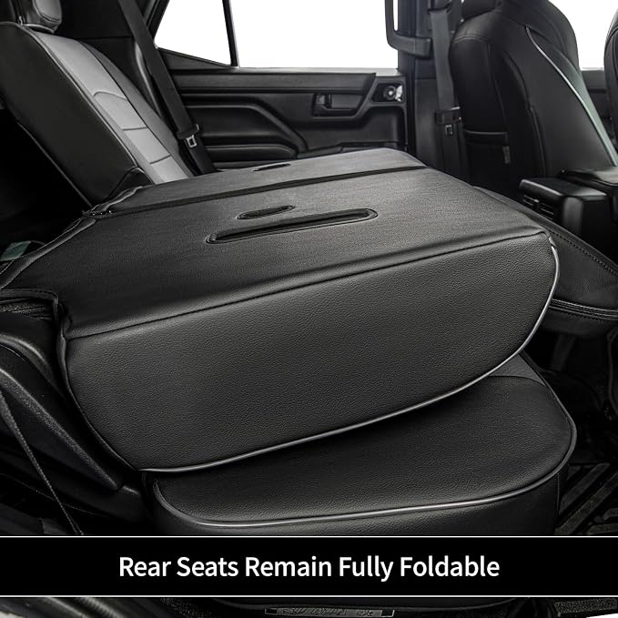EKR Car Seat Covers Custom Fit for Toyota 4Runner(7 Seats) Full Set | for Toyota 4 Runner 2025-2026 Seat Covers for SUV Trucks,Airbag Compatible,Waterproof Pet-resistant,Faux Leather(Black/Gray) - Image 7