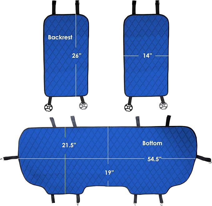 FH Group Car Seat Cover Cushion - Cars Trucks SUV, Faux Leather Car Seat Cushions, Waterproof Car Seat Cover Cushion, Universal Fit Car Seat protector Rear Set Blue - Image 5
