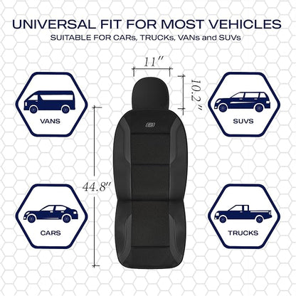 Skechers Memory Foam Seat Covers, Air Cool Mesh Thick Car Seat Covers, Car Seat Covers Front Seats Airbag Compatible, Universal Automotive Comfort for Most Cars, Vans, Trucks, SUV,Black - Image 4