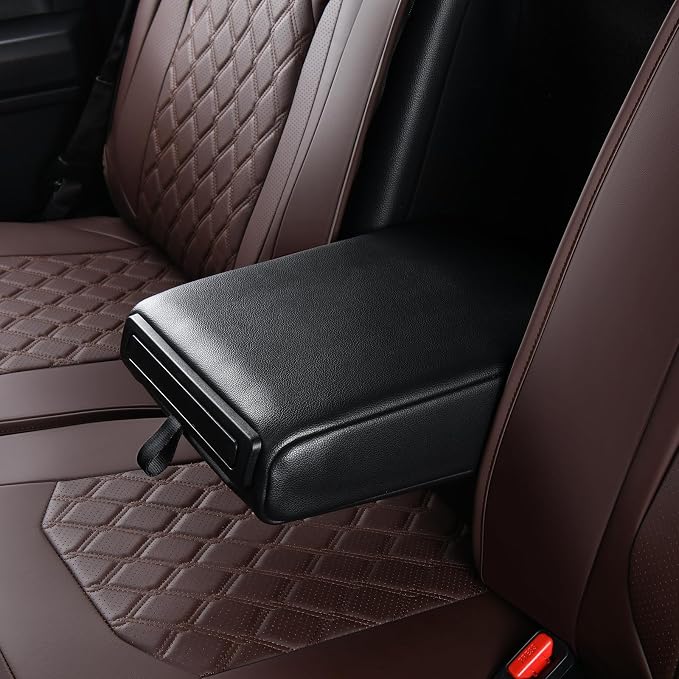 Huidasource Fit for Coffee Chevy Silverado/GMC Sierra Rear Seat Covers, Thickened Split Nappa Leather Truck Back Seat Cover 2007-2013&2019-2026 1500, 2020-2026 2500HD 3500HD Crew Cab WT LS LT - Image 9