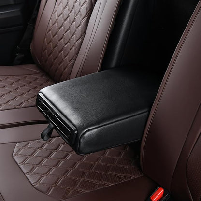 Huidasource Fit for Coffee Chevy Silverado/GMC Sierra Rear Seat Covers, Thickened Split Nappa Leather Truck Back Seat Cover 2007-2013&2019-2026 1500, 2020-2026 2500HD 3500HD Crew Cab WT LS LT - Image 9