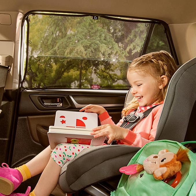 Munchkin Brica Magnetic Stretch-to-Fit Car Window Shades, Black, 1 Pack - Image 2