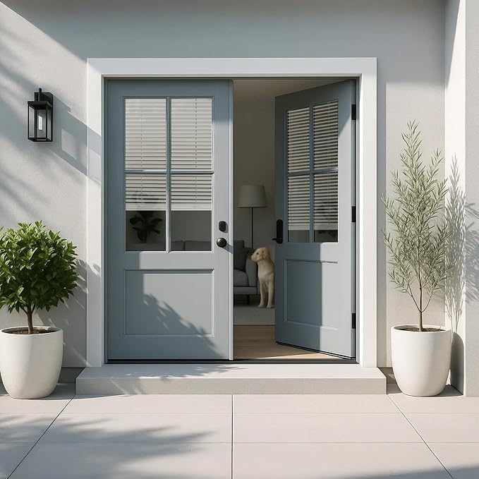 REGAL estate Strong Hold Magnetic Door Mini Blinds, White, 25 x 84 in | No-drill installation, Ideal for offices, kitchens, and magnetic steel entry doors, Light filtering, Cordless 1 in slats - Image 9