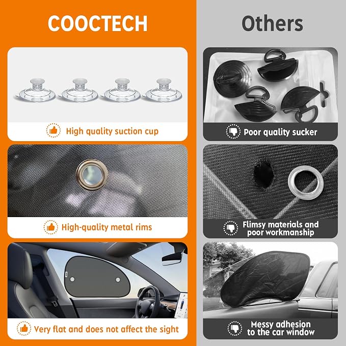 2026 New Upgrade Car Window Shades for Side Window 25"X15"(2 Pack),Car Window Shade for Baby Suction Cup,Sun Shade Side Window Can Blocks 99.98% UVR - Image 5
