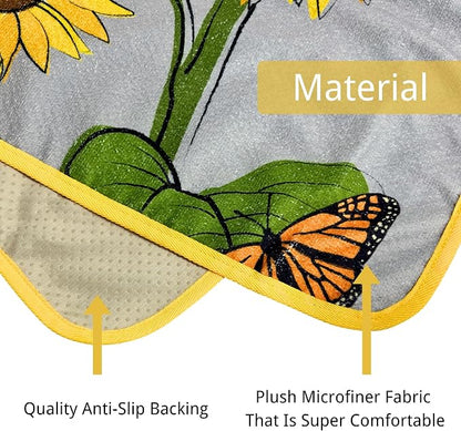 Waterproof Car Seat Cover for Front Seats, Protector for Cars SUVs Trucks, Sweat Towel Seat Covers Bucket for Gym,Workout,Beach,Hiking,Running Swimming (Sun Flower, 1PC) - Image 4