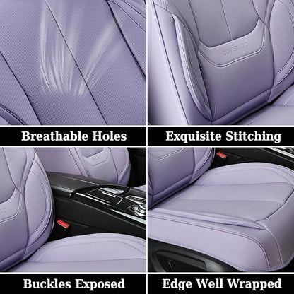 Coverado Car Seat Covers, Seat Covers for Cars, Waterproof Leather Auto Seat Protectors, Leather Car Seat Cushion, Car Interiors Accessories Universal Fit for Most Cars - Image 8