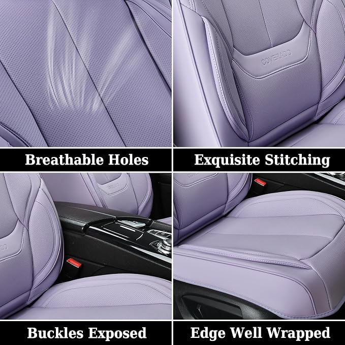 Coverado Car Seat Covers, Seat Covers for Cars, Waterproof Leather Auto Seat Protectors, Leather Car Seat Cushion, Car Interiors Accessories Universal Fit for Most Cars - Image 7