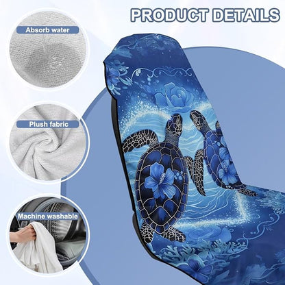 Sea Turtle Car Towel Seat Cover Soft Car Seat Towel Cover Breathable Cars Interior Accessories Fashion for Cars, Trucks, Sedans, Vans, SUVs - Image 6