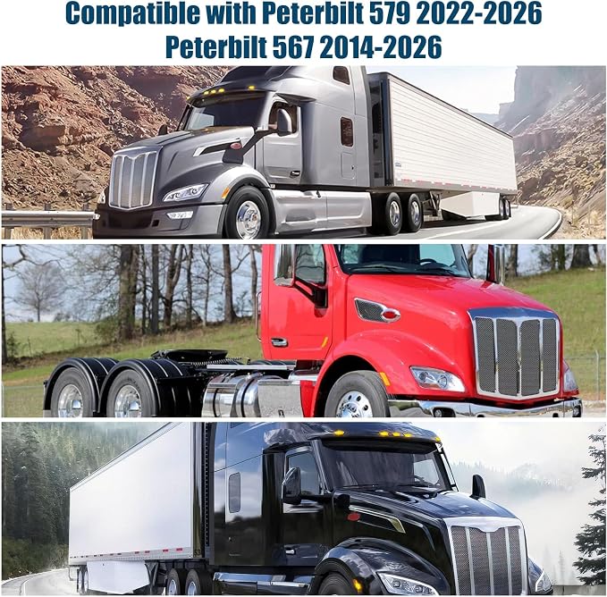 2 Pcs Side Window Sun Shade for Peterbilt 579 567 14-26 | Fits 579 (2022-2026) & 567 Semi Truck Day Cab Sleeper, 6-Layer 210T Heat Blocker, Blackout Privacy Cover, Foldable - Image 2