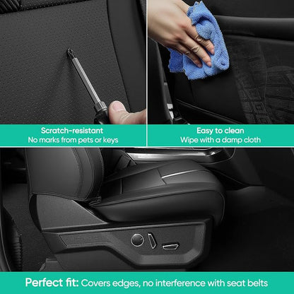 for Ford F150 Seat Covers 2015-2023 2024 2025 2026 (Only Front Seat Covers), Leather Pickup Truck Seat Covers Custom Fit for F-150 XL XLT (Not for Regular Cab) Waterproof Car Accessories Black - Image 7