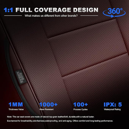 Custom Fit Seat Covers for Honda CRV 2015 2016 Full Set | Front&Rear Full Coverage Faux Leather Waterproof Airbag Compatible Seat Covers CR-V Seat Protector (5 Seats,Burgundy) - Image 8