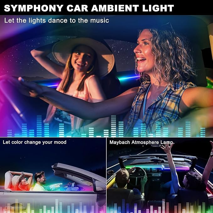 Interior Car LED Strip Lights, Acrylic LED Lights for Car with Dynamic Dreamcolor Chasing, Ambient Lighting Kits Music Sync Wireless APP and Remote Control (4 in 1) - Image 7