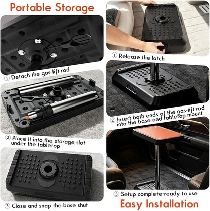 Car Seat Tray Table, Multi-Function Adjustable Car Laptop Desk (Mini) | Two-in-One Office Desk/Footstool Set, Car Tray,Car Desk for Laptop,Portable Car Table,for Front Passenger/Rear/Driver Seat - Image 3