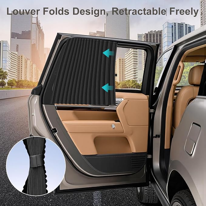 Magnetic Car Privacy Curtains, 4Pack Car Window Shades for Side Window | Magnetic Car Window Shade,Magnetic Window Blinds,Car Blackout Window Covers for Baby,Sleeping,Changing Clothes,Camping - Image 5