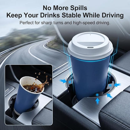6PCS Car Cup Holder Insert, Arc Leaf Silicone Cup Holder Limiter, Soft Anti-Shake Auto Cupholder Stabilizer, Universal Drink Holders Expander for Most Vehicle, Sedan, SUV - Image 6