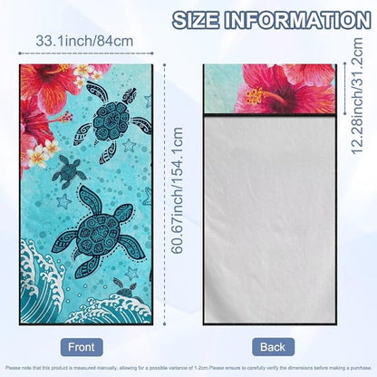 Sea Turtle Print Car Seat Towel Cover After Gym Hibiscus Plumeria Print Sweat Towels for Car Seats Quick-Dry Seat Shield for Truck Sedan SUV, Easy to Install - Image 7