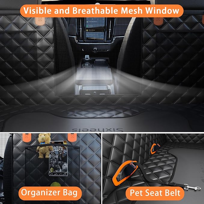 Dog Back Seat Cover Hard Bottom Truck Back Seats Protector, Large Backseat Extender for Dogs, Car Pet Rear Seat Covers Waterproof Dog Hammock Travel Accessories for Truck - Image 7