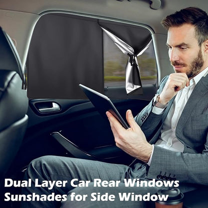 2 Pack Car Window Shades for Side Window with Strong Magnets | Automotive Dual Layer Car Rear Windows Sunshades for Baby Blocks Heat and UV Rays Sun Shade for Most Vehicles - Image 6